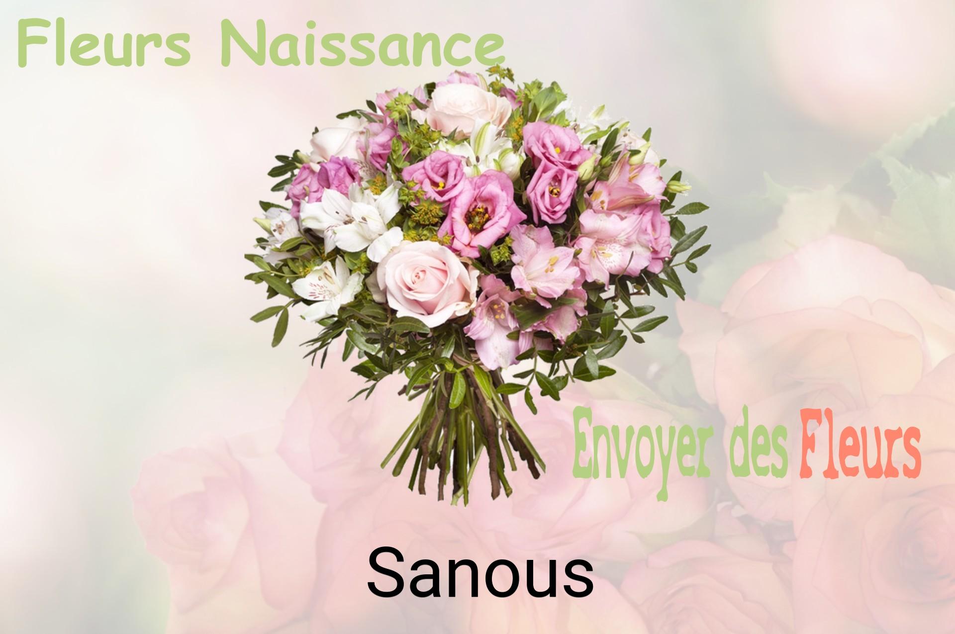 Bouquet de fleurs de naissance livré à Sanous